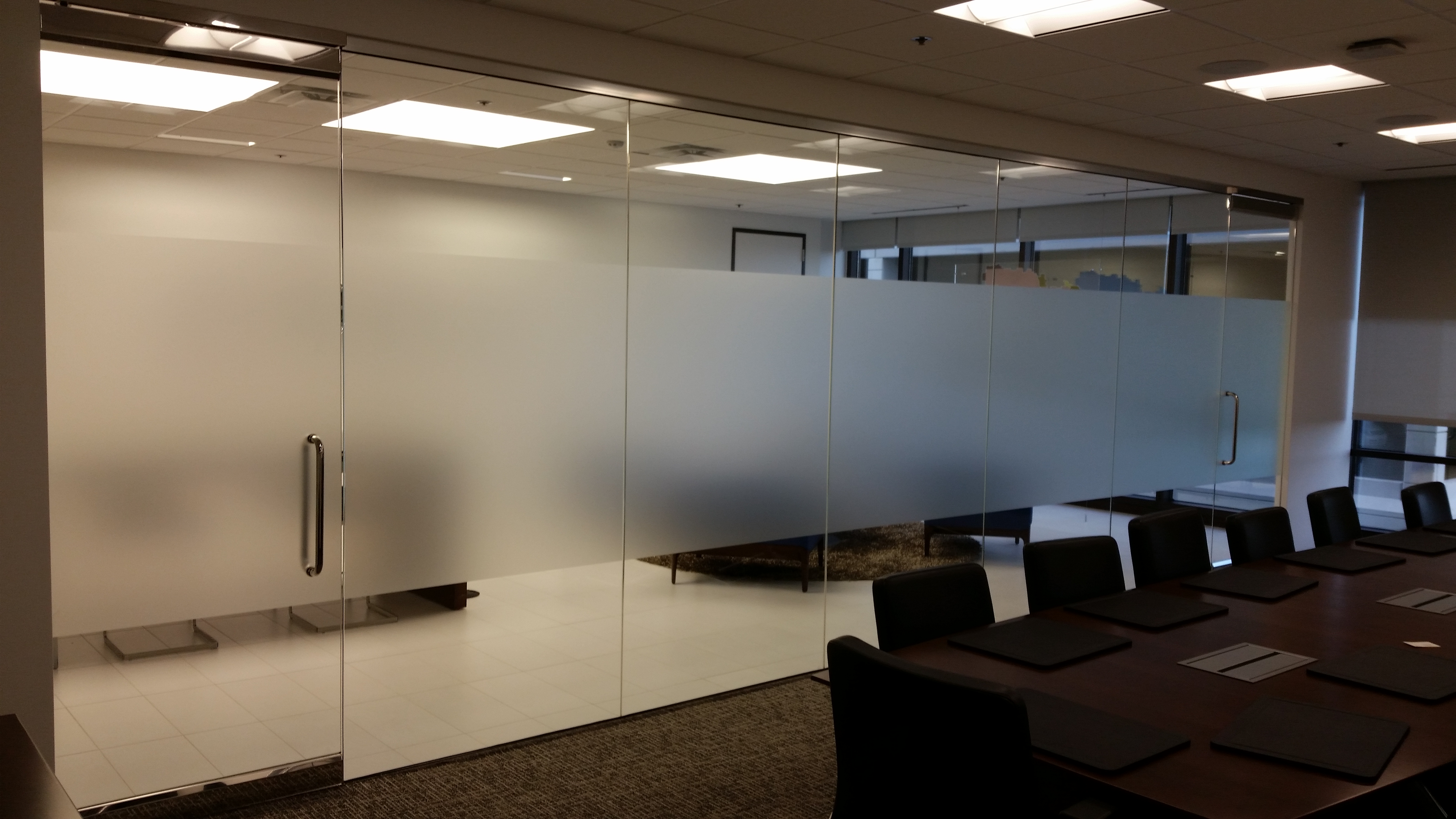 Frosted window film for office meeting area