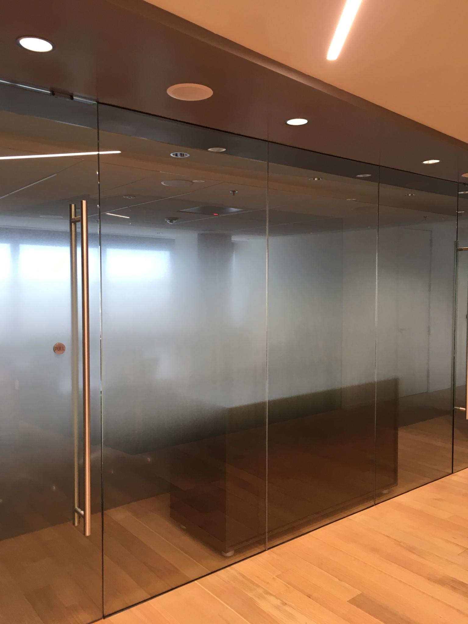 Faded glass effect on office windows